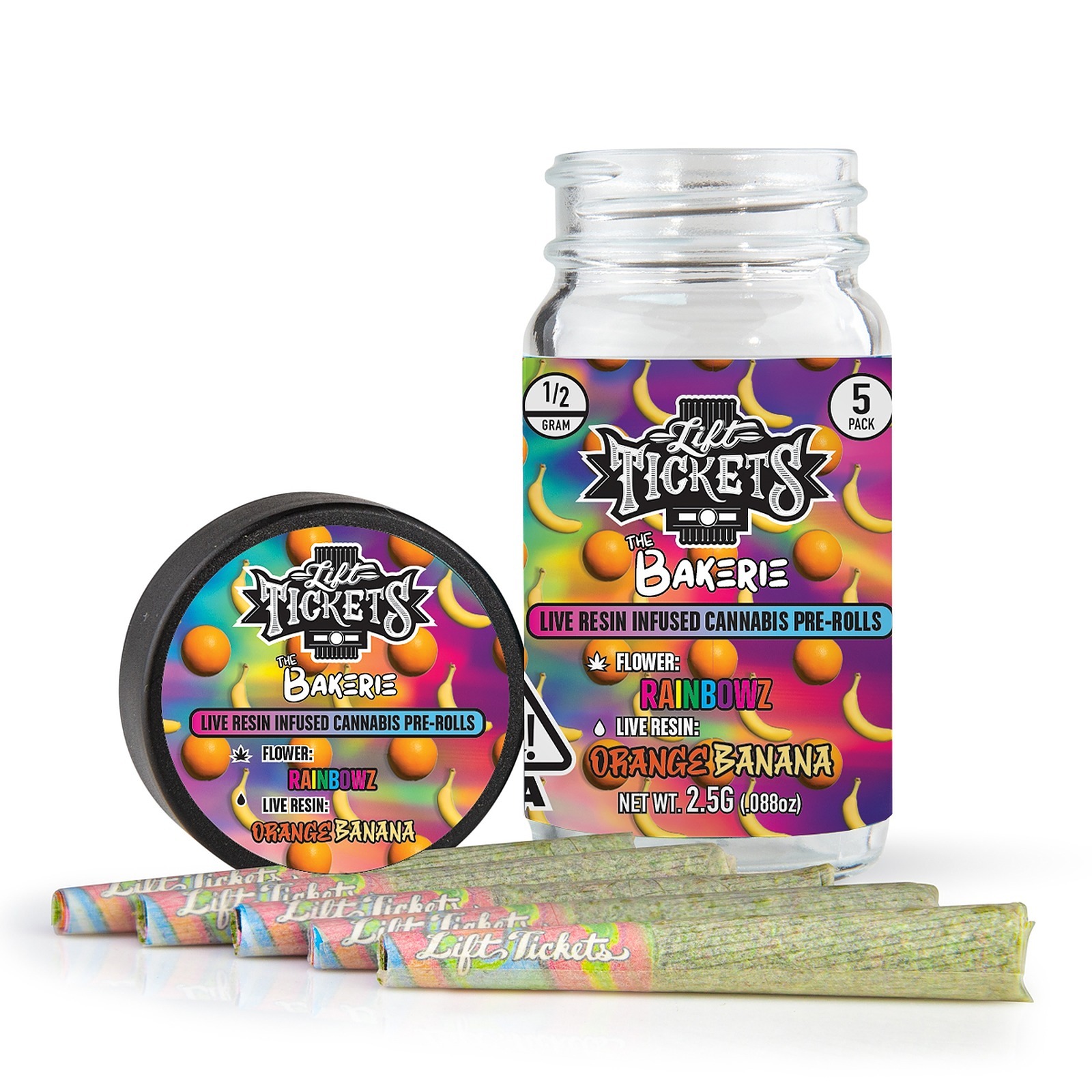 Lift Tickets Rainbowz X Orange Banana 05g Infused Pre Roll Multipack 5 Hybrid Leafly 2534