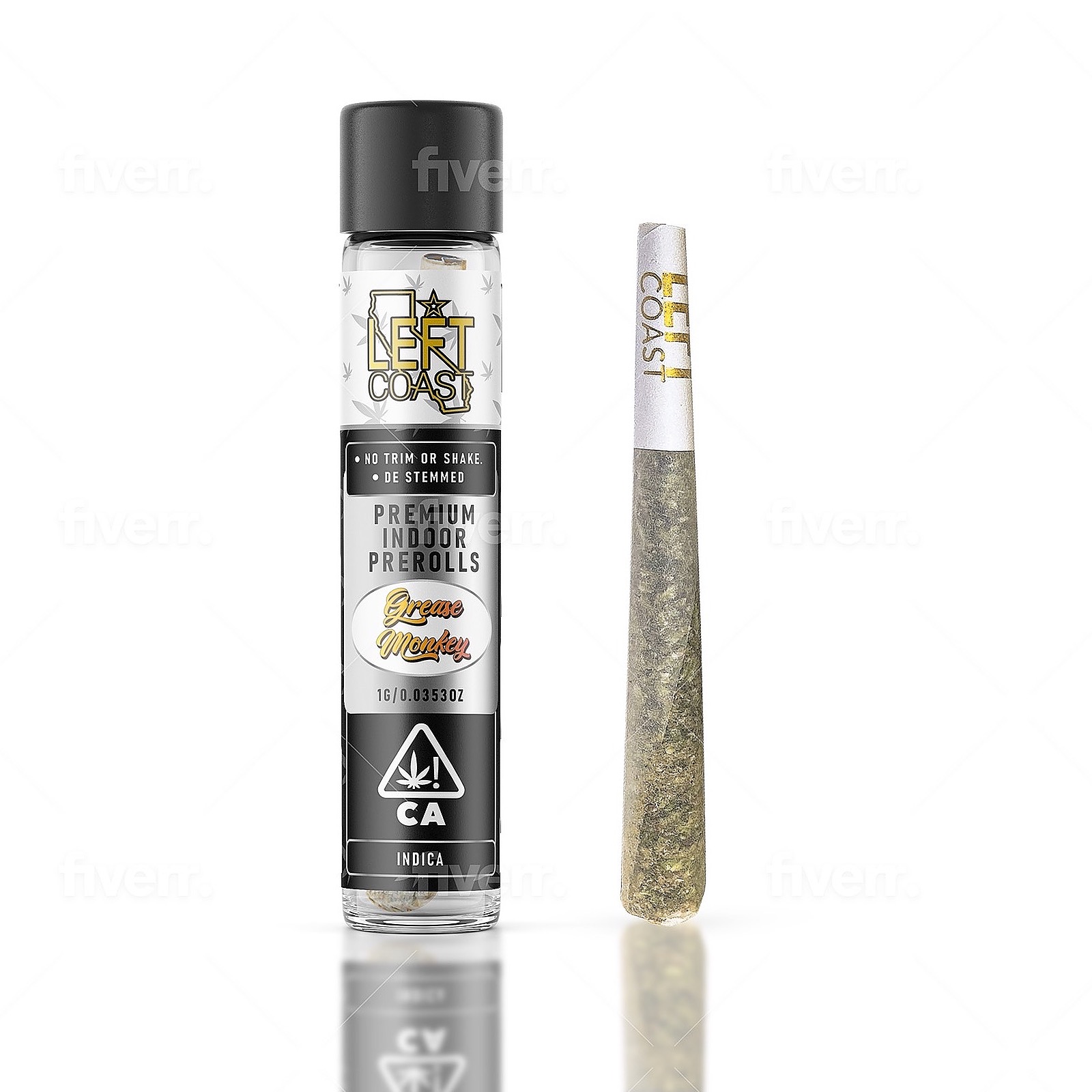 Left Coast Extracts Grease Monkey Preroll (NonInfused) Leafly