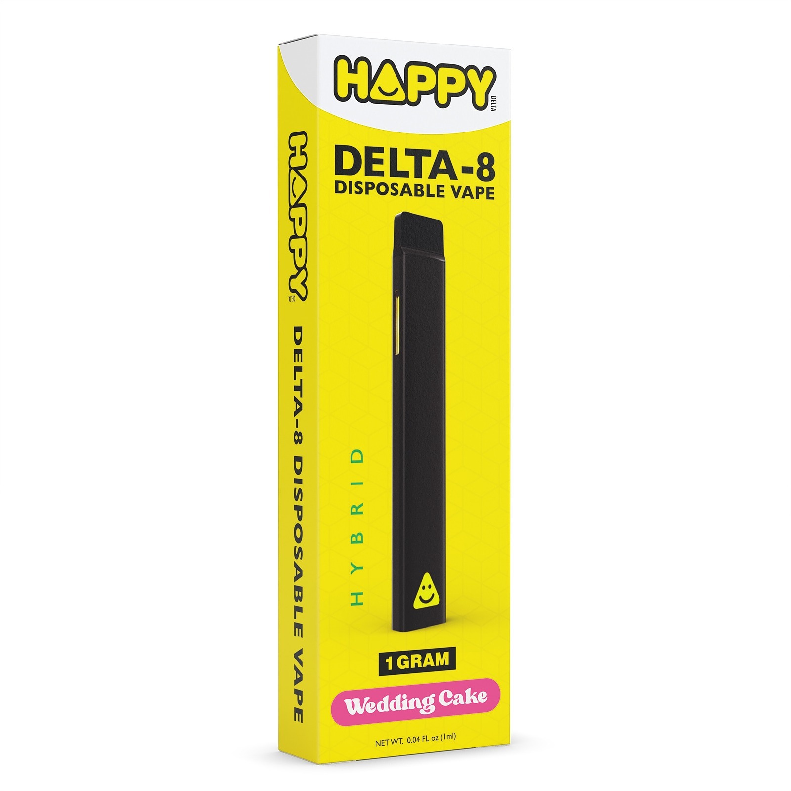 HAPPY Delta Happy Delta Wedding Cake Delta 8 Disposable Vape Hybrid Leafly