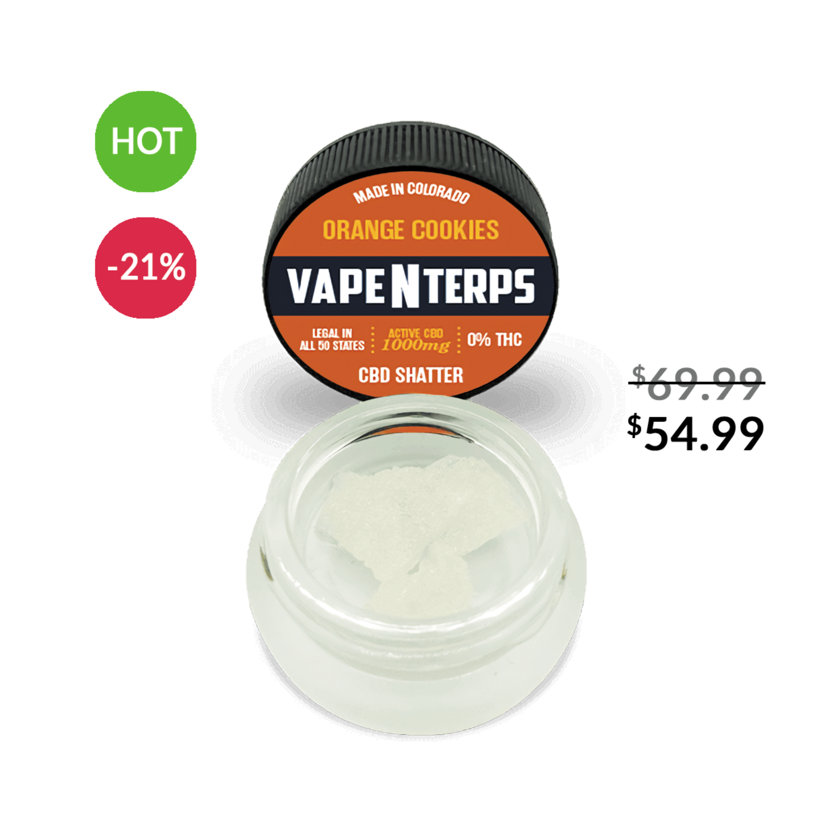 VapeNterps 1000MG ORANGE COOKIES CBD SHATTER Leafly