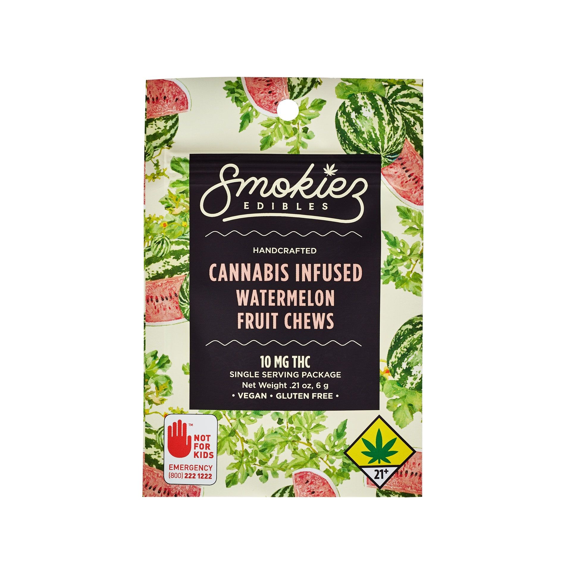 Smokiez Edibles Watermelon Single Serving Fruit Chew, 10mg THC WA