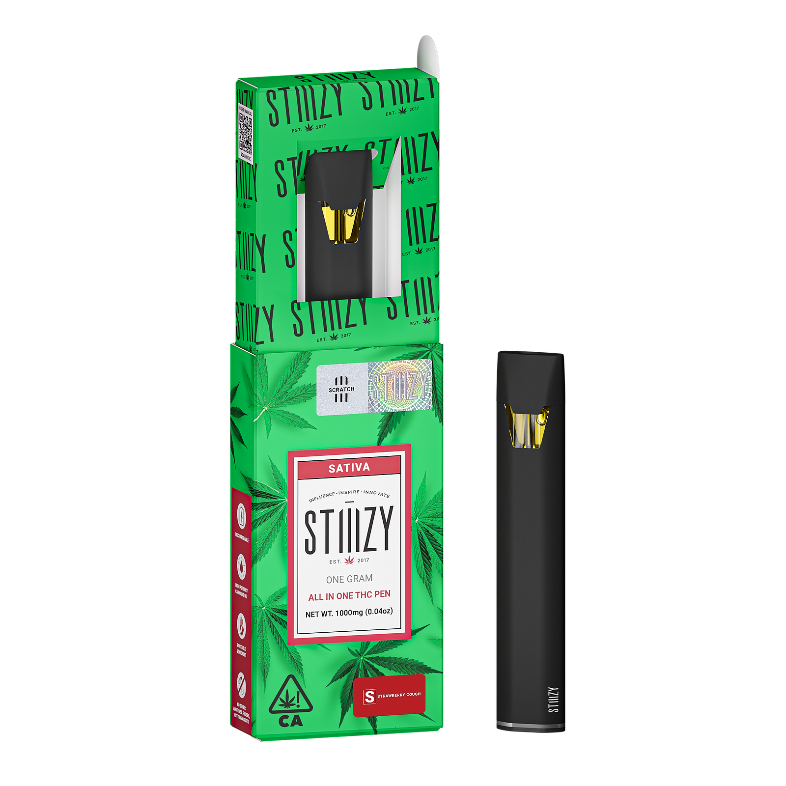 Stiiizy Strawberry Cough All In One 1g Thc Pen Leafly