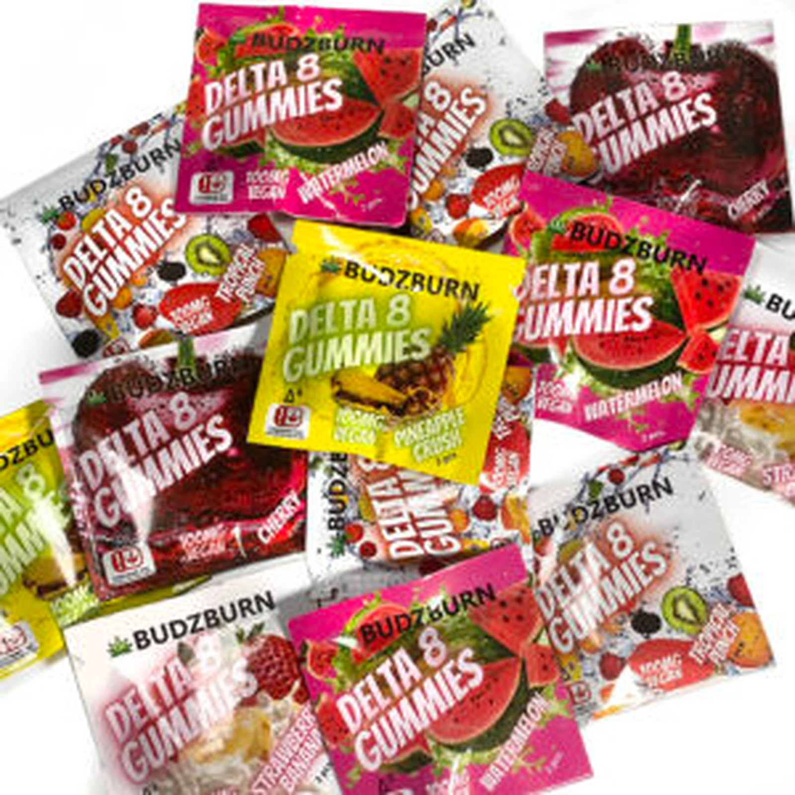 Budzburn Wholesale Delta 8 Delta 8 Gummies Strawberry Banana Cherry 