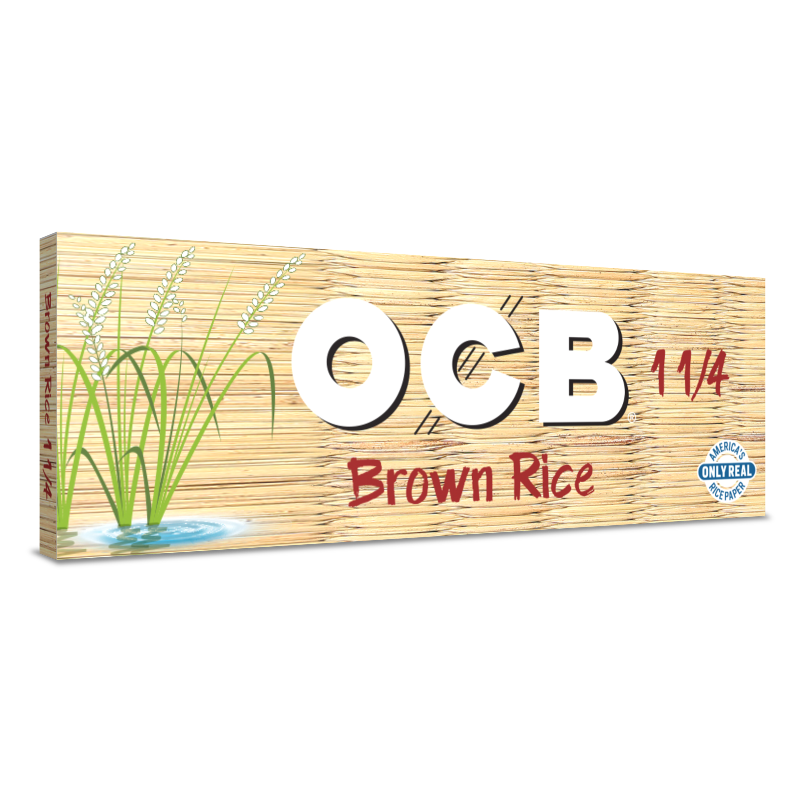 OCB BROWN RICE 1 1/4 ROLLING PAPERS - 24CT DISPLAY