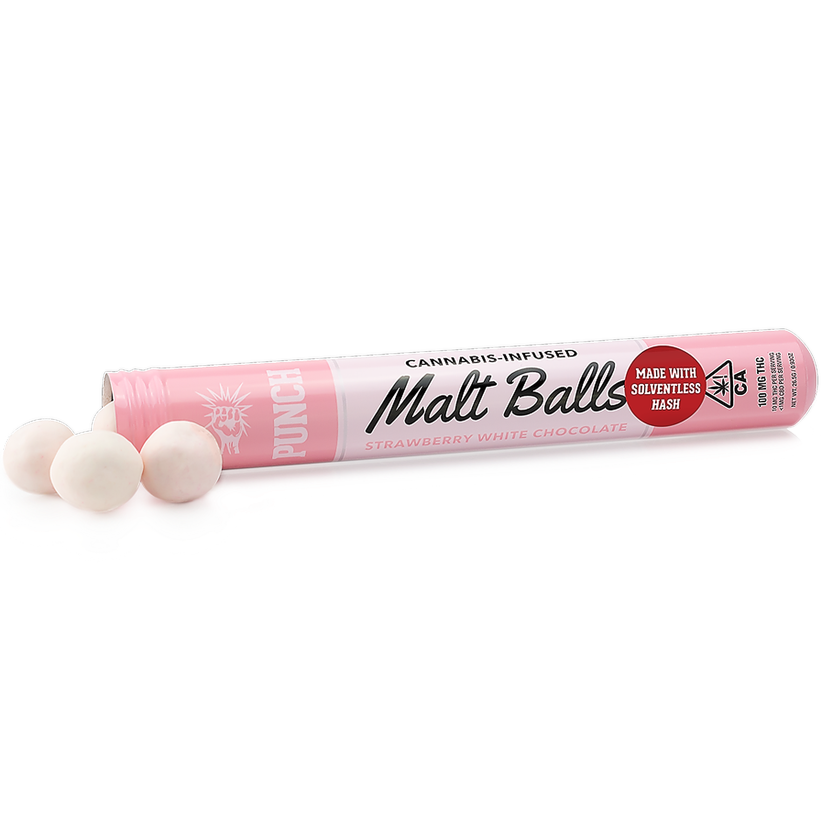 Punch Strawberry White Chocolate Malt Balls Leafly
