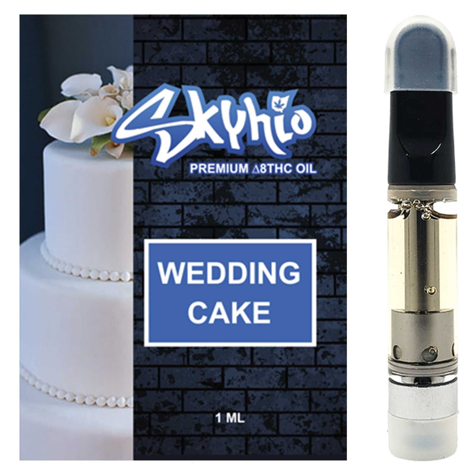 Skyhio Delta 8 THC Vape Cartridge Wedding Cake Leafly