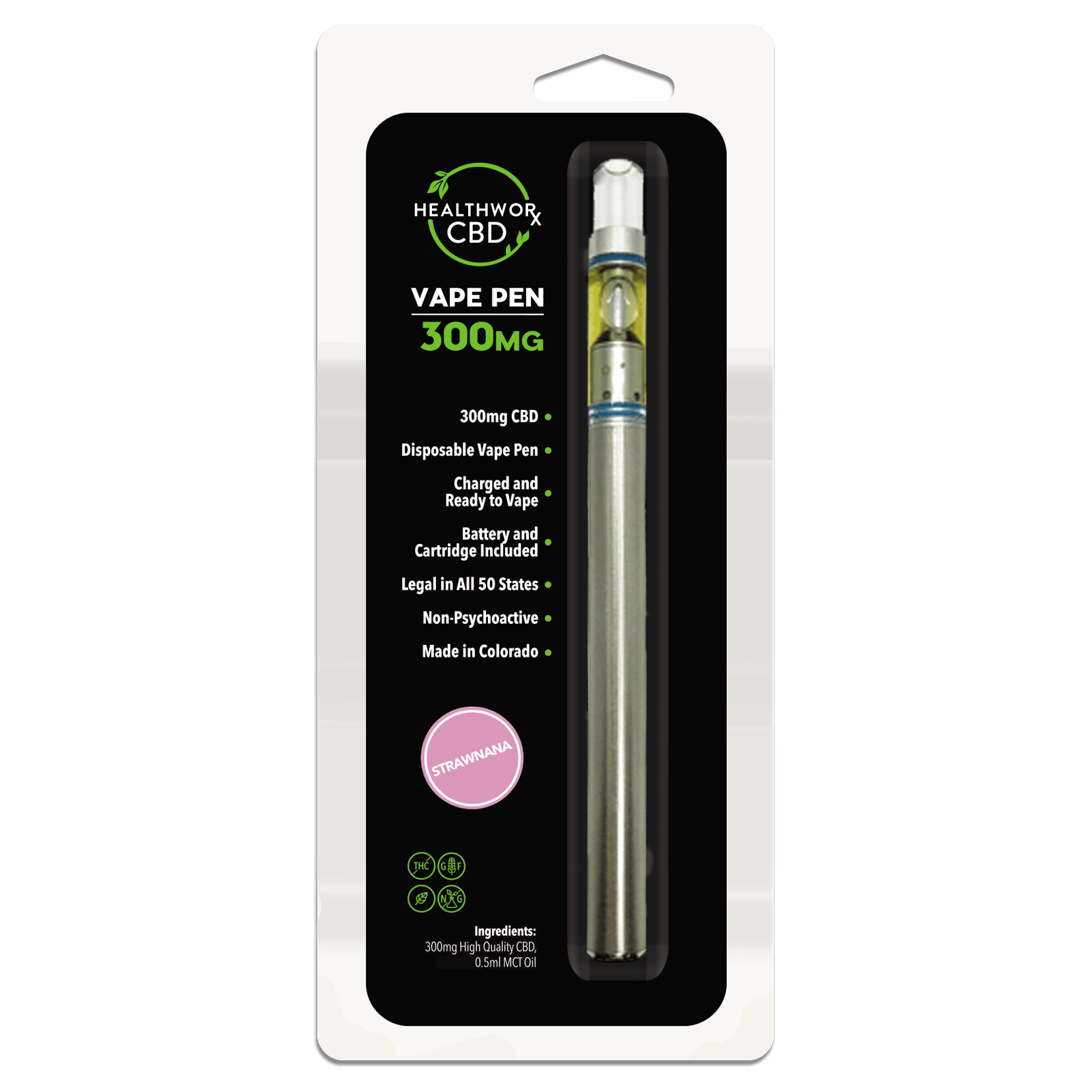 STRAWNANA 300 mg CBD Disposable Vape Pen Leafly