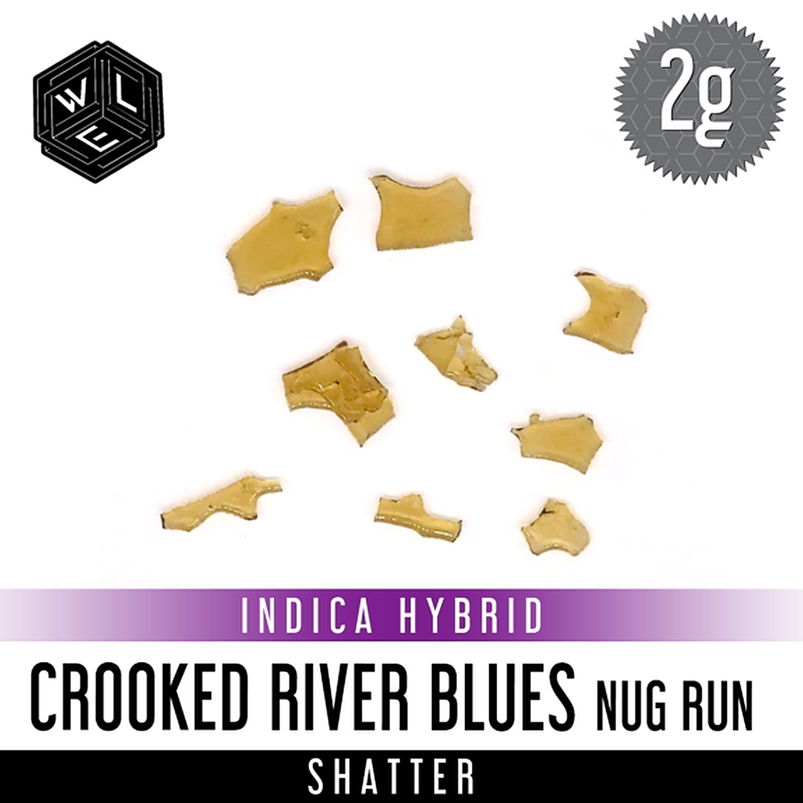 White Label Extracts Crooked River Blues Nug Run Shatter 2 Gram Leafly