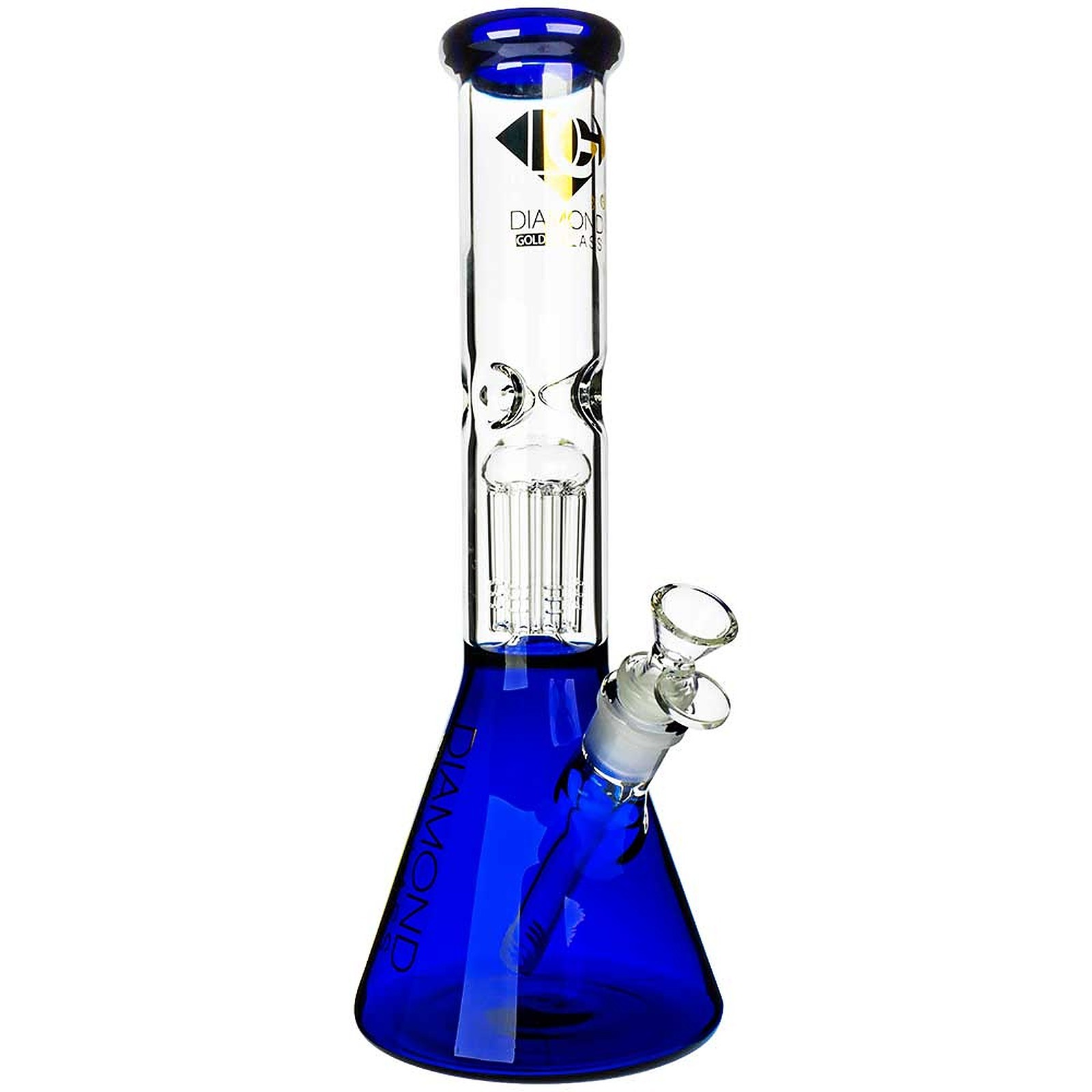 Waterbeds 'n' Stuff Diamond Glass 14" Mansion Bong Blue Leafly