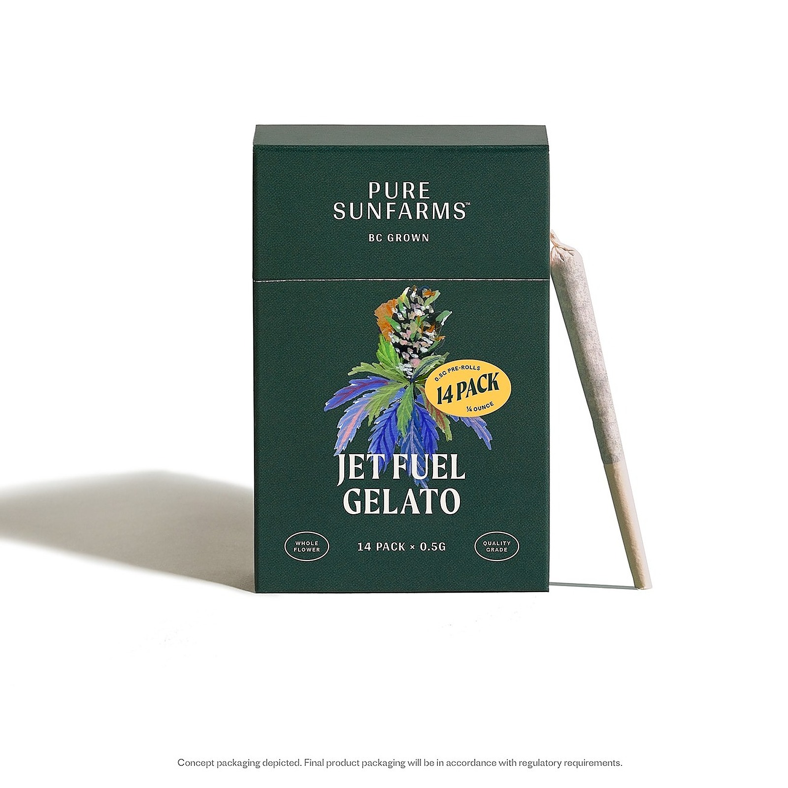 Pure Sunfarms Jet Fuel Gelato 0.5g PreRolls (14pack) Leafly