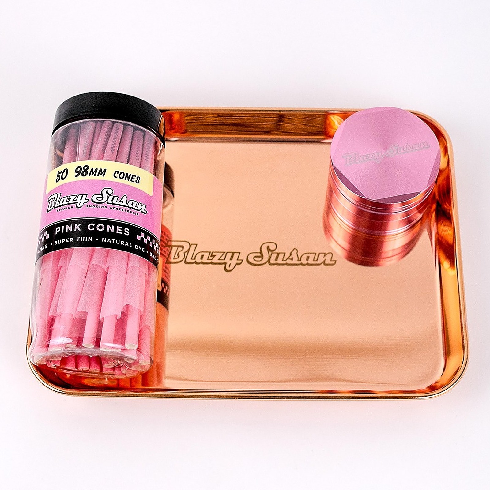 Blazy Susan Blazy Susan Stainless Steel Rolling Tray Purple or Rose Gold Leafly