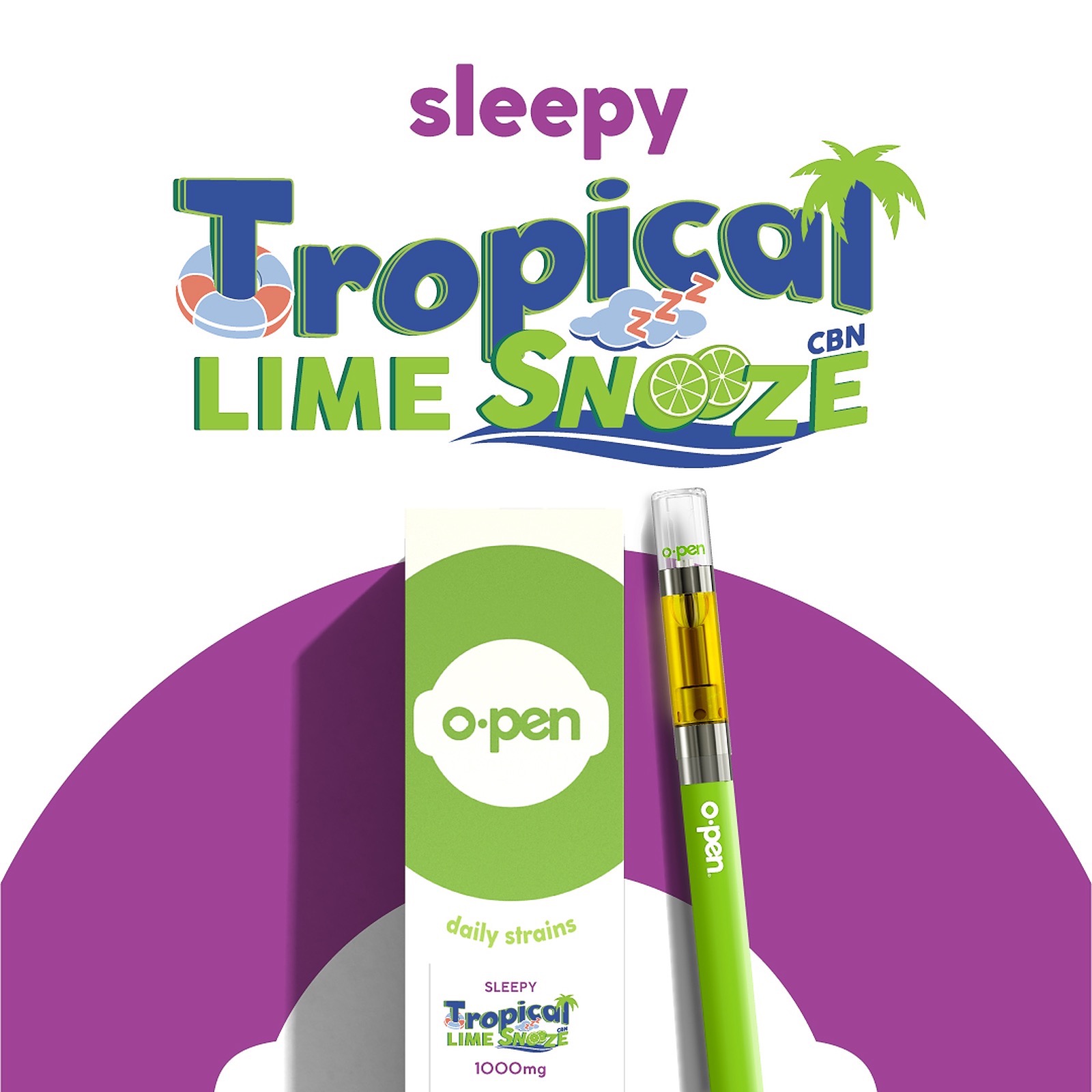 O.pen O.pen Daily Strains Tropical Lime Snooze CBN (Sleepy) 1000mg
