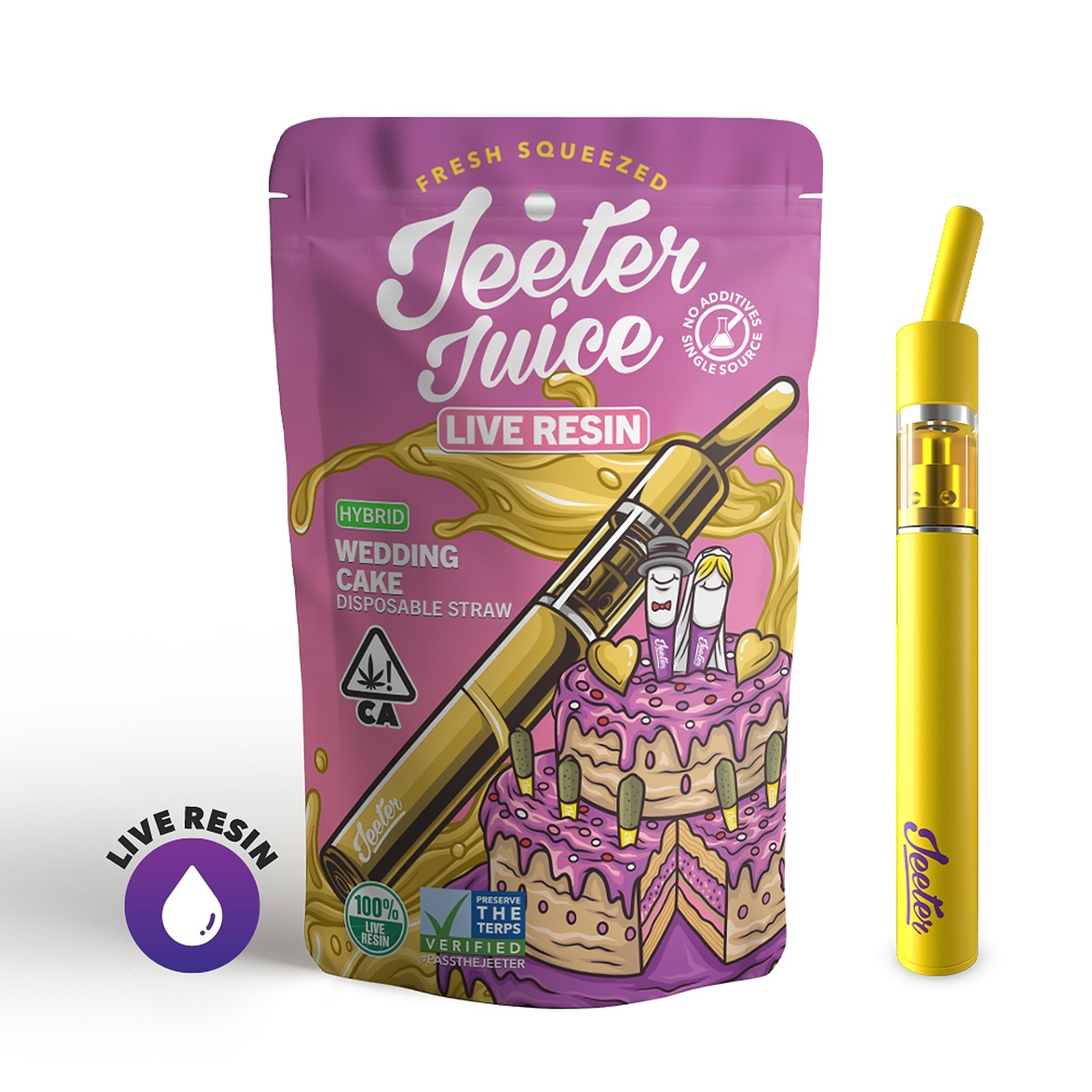 Jeeter: Wedding Cake Live Resin Disposable Straw 500mg | Leafly