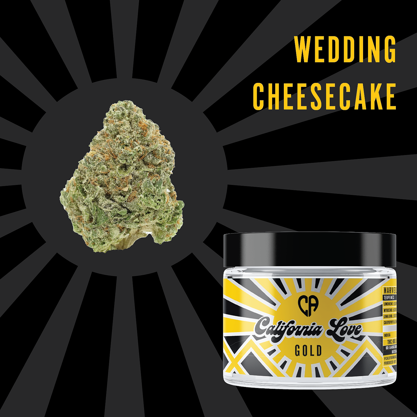 California Love Gold Wedding Cheesecake 3.5g Leafly