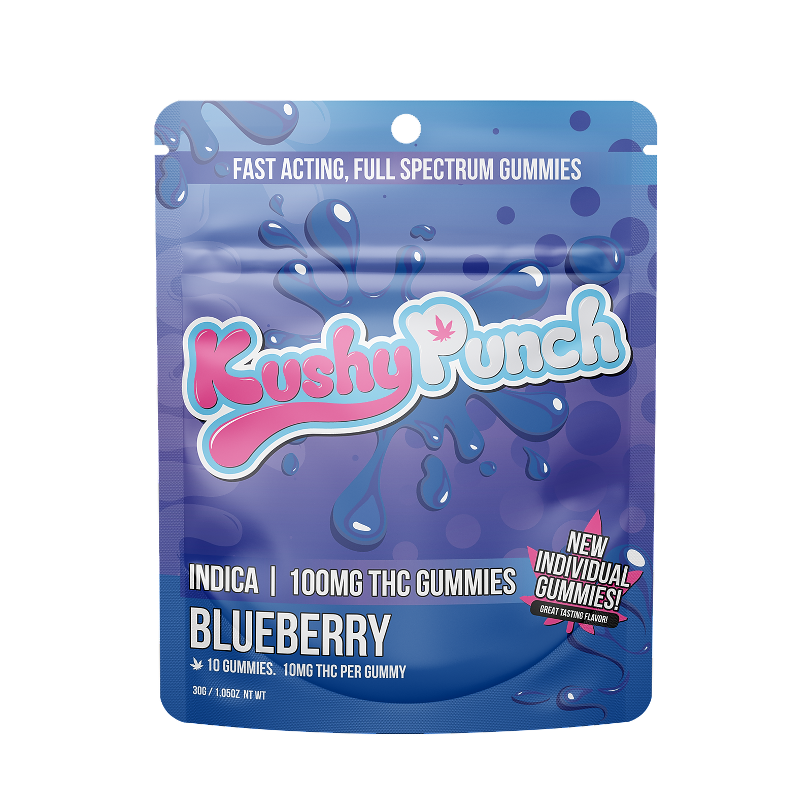 Kushy Punch: KUSHY PUNCH - INDICA BLUEBERRY 100MG Individuals | Leafly